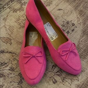 Preppy Pink J Crew Women's Loafers faux suede 8.5